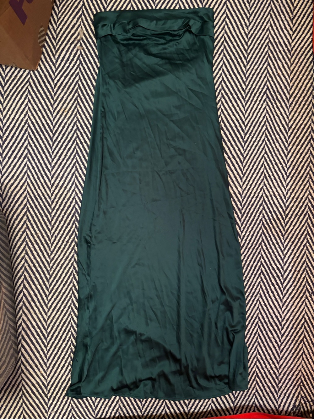 Emerald Green Column Satin Midi Dress
